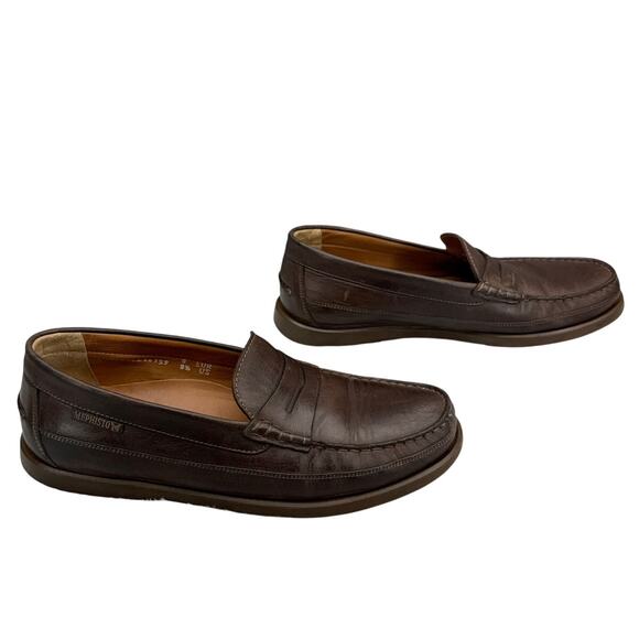Mephisto Spinnaker Brown Leather Slip On Penny Loafer Boat Deck Shoe Men 9.5 main image 8